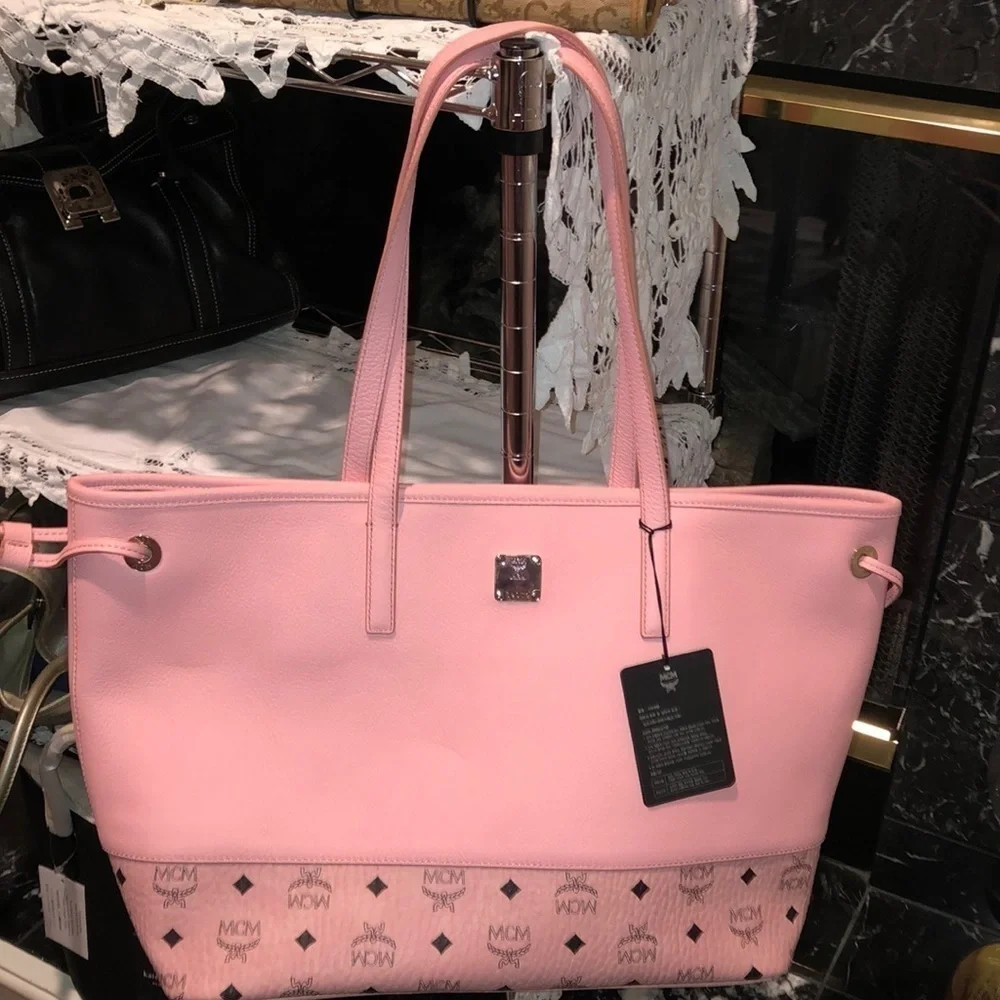 MCM Aren Leather Mix Shopper Tote - Picture 1 of 5